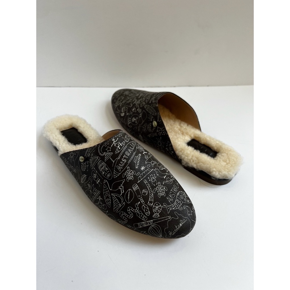Australian Luxe Collective‎ Sheepskin Mules Wool Lined Slippers Lagenlook Scandi